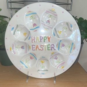 Happy Easter Egg Display Ceramic Plate / Platter